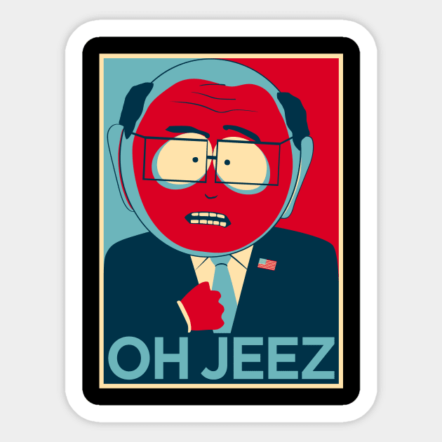 GARRISON OH JEEZ Sticker by Theo_P